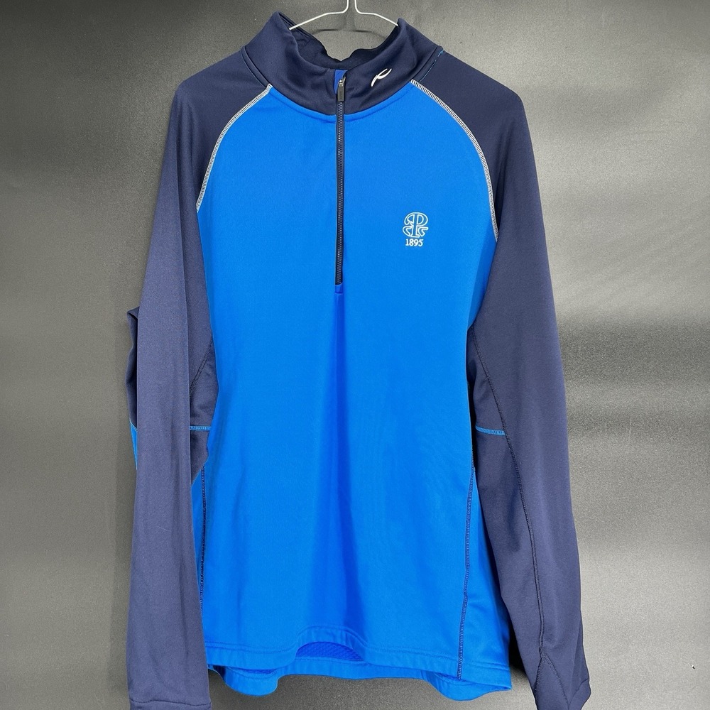 Kjus Men's Half Zip Performance Diamond Fleece Pullover Blue XL MG25-B01